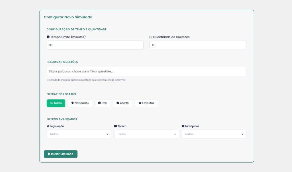 Simulados por demanda